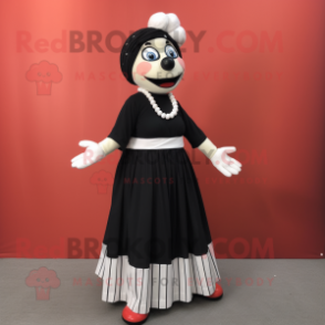 nan Mime mascot costume character dressed with a Maxi Skirt and Anklets