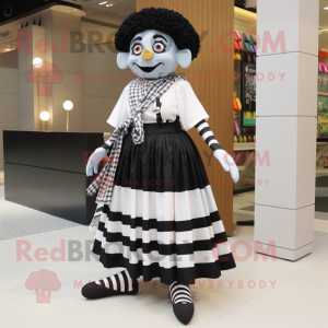 nan Mime mascot costume character dressed with a Maxi Skirt and Anklets