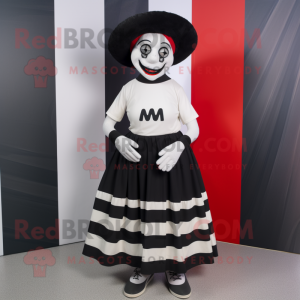 nan Mime mascot costume character dressed with a Maxi Skirt and Anklets