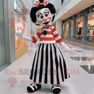 nan Mime mascot costume character dressed with a Maxi Skirt and Anklets