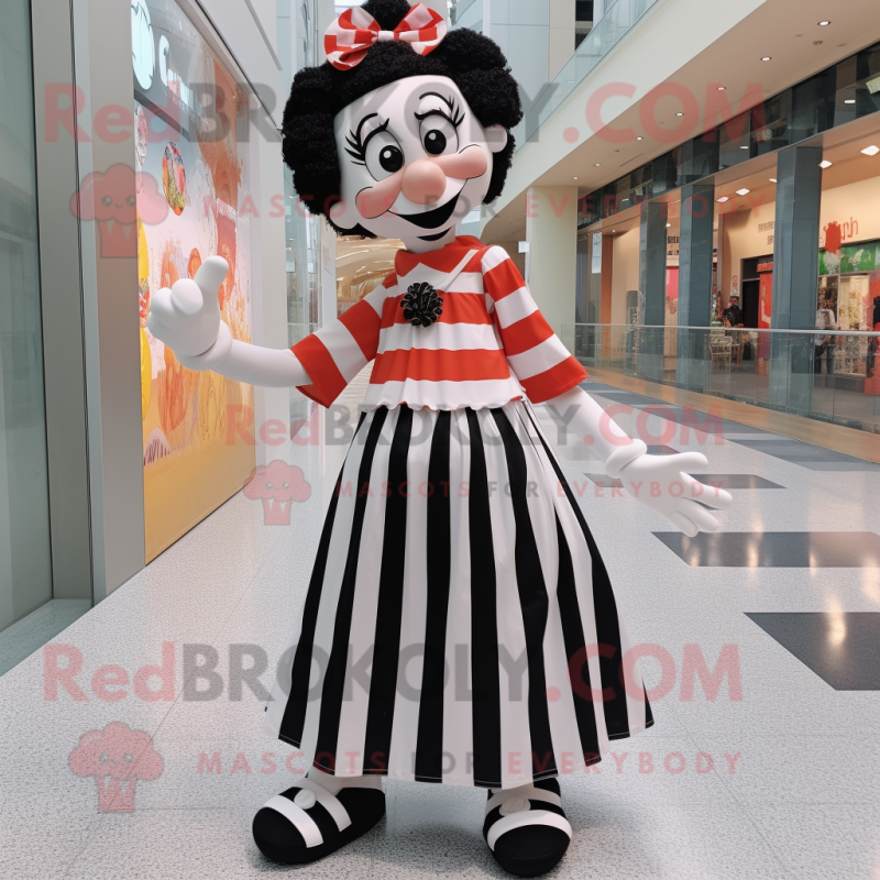 nan Mime mascot costume character dressed with a Maxi Skirt and Anklets nan Mime mascot costume character dressed with a Maxi Skirt and Anklets