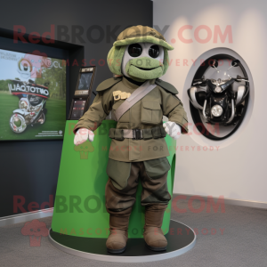 Olive Irish Castle mascot costume character dressed with a Moto Jacket and Cummerbunds