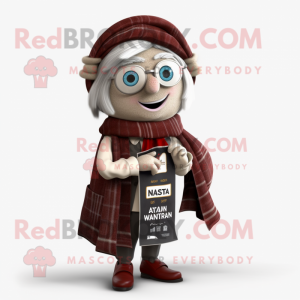 nan Attorney mascot costume character dressed with a Vest and Scarves