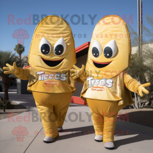 Gold Tacos maskot kostume...