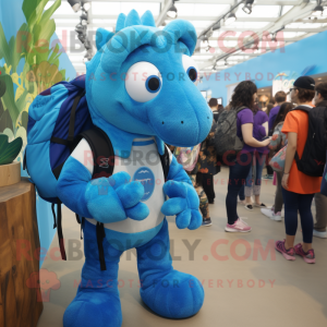 Blue Sea Horse mascotte...