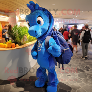 Blue Sea Horse maskot...