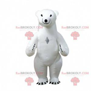 Mascotte d'ours polaire gonflable, costume ours blanc -