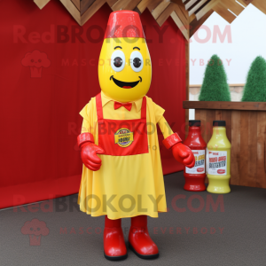 Gele fles ketchup mascotte...