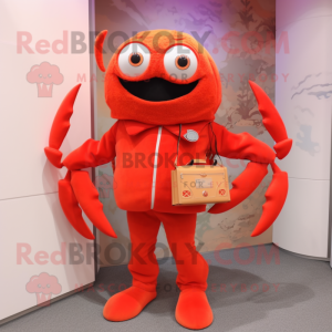 nan Crab mascot costume character dressed with a Jacket and Clutch bags