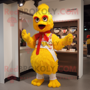 Yellow Rooster mascotte...