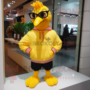 Mascotte de Coq Jaune...