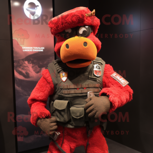 Rød Commando maskot drakt...