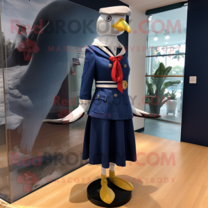 Navy Seagull maskot kostume...