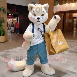 Cream Marten maskot kostume...