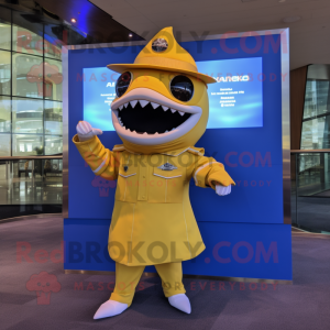 Gold Shark mascotte kostuum...