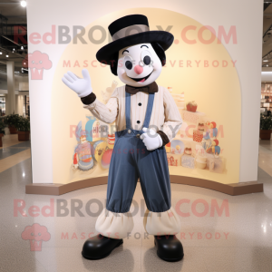 Cream Mime maskot kostym...