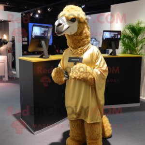 Gold Camel maskot kostume...