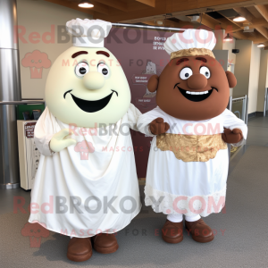 Brown Corned Beef And Cabbage mascot costume character dressed with a Wedding Dress and Cufflinks