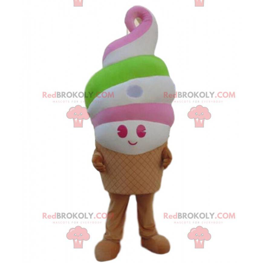 Obří zmrzlina maskot, zmrzlinový kornout, ledovec kostým -