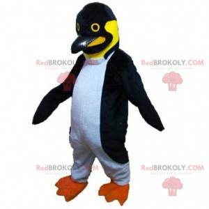 Black white and yellow penguin mascot, penguin costume -