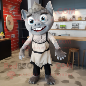 Grå Ceviche maskot kostume...