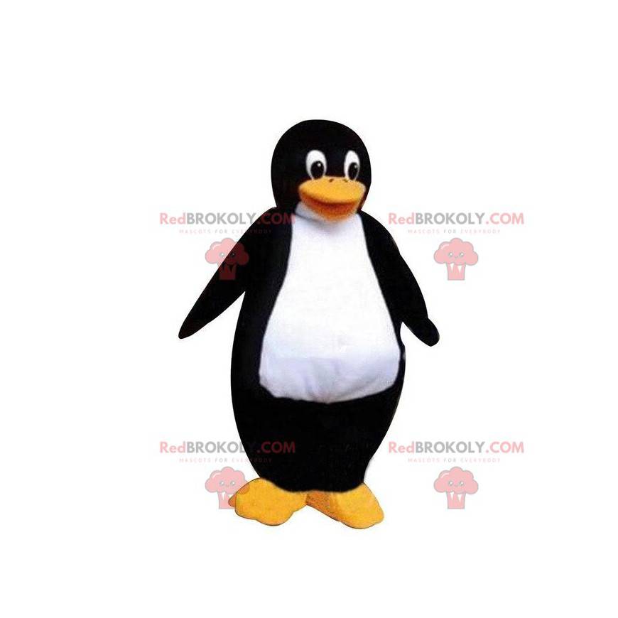 Grande mascotte pinguino bianco e nero, costume da pinguino -