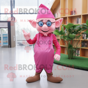 Pink Elf maskot kostym...