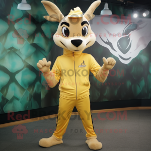 Gold Gazelle maskot kostume...