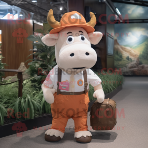 Peach Hereford Cow mascotte...