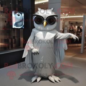 Silver Owl maskot kostym...