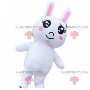 Uppblåsbar vit kaninmaskot, uppblåsbar kostym - Redbrokoly.com