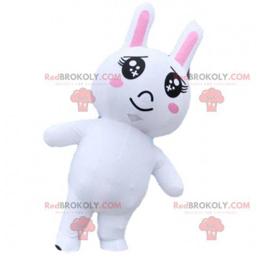 Mascota inflable del conejo blanco, traje inflable -