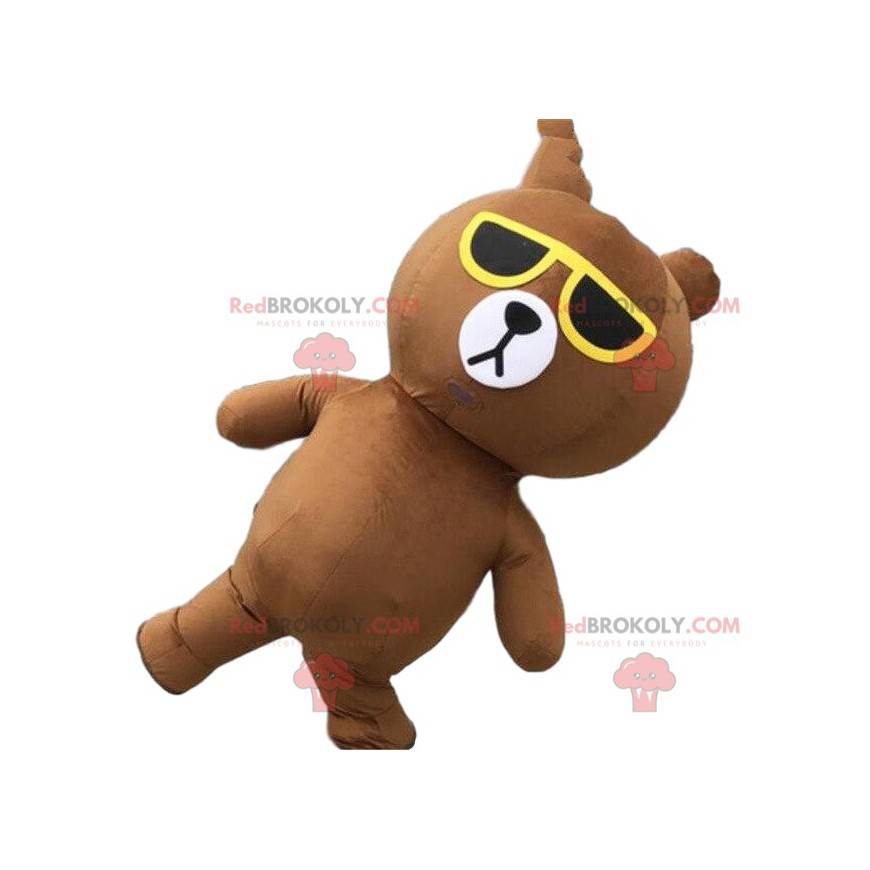 Mascotte de nounours gonflable avec des lunettes de soleil -