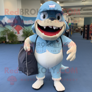 Sky Blue Megalodon mascotte...