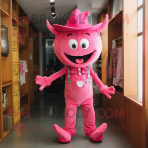 Pink Devil mascotte kostuum...
