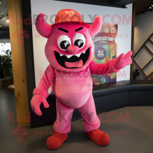 Pink Devil mascotte kostuum...