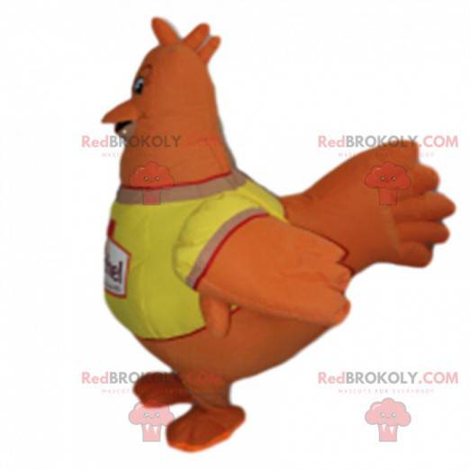 Giant orange hen mascot, inflatable, chicken costume -