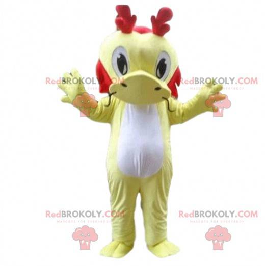 Mascotte de dragon jaune, costume d'axolotl, de salamandre -