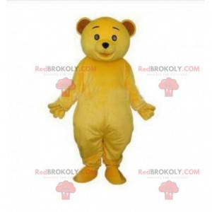 Mascotte de nounours jaune, costume d'ourson jaune en peluche -