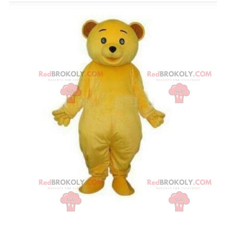 Mascotte gele teddybeer, geel pluche teddybeerkostuum -