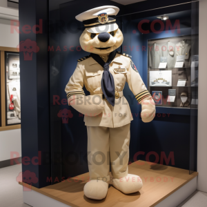 Beige Navy Soldier mascotte...