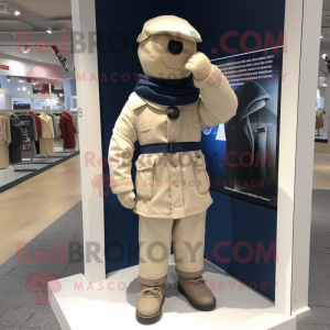 Beige Navy Soldier mascotte...