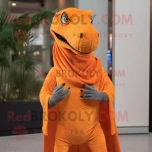 Orange Allosaurus maskot...