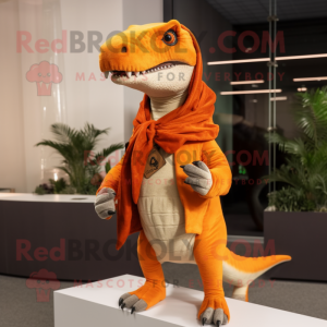 Orange Allosaurus maskot...