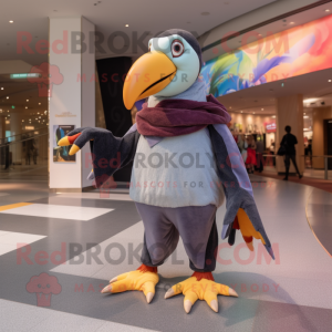 Grå Toucan maskot kostume...