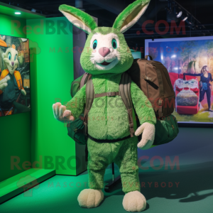 Green Wild Rabbit mascotte...