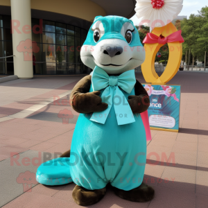 Turquoise Otter mascotte...