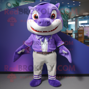 Lilla Shark maskot kostume...