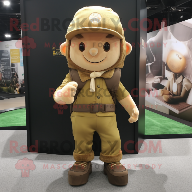 Gold Elf mascot costume character dressed with a Cargo Pants and Beanies