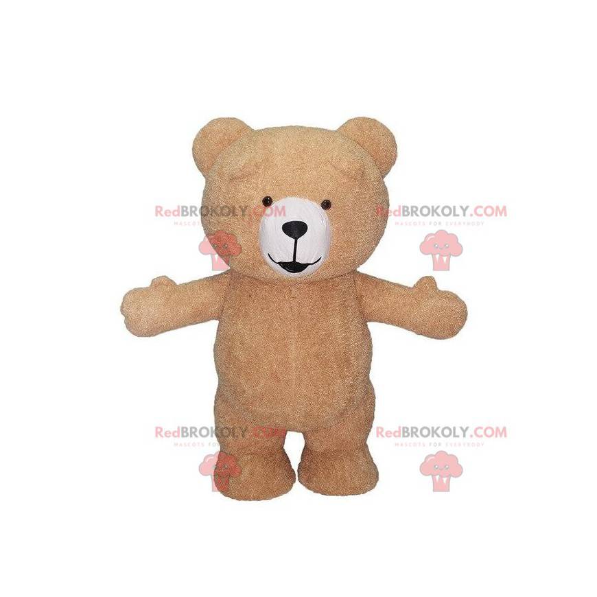 mascotte de nounours jaune, costume d'ours jaune gonflable -